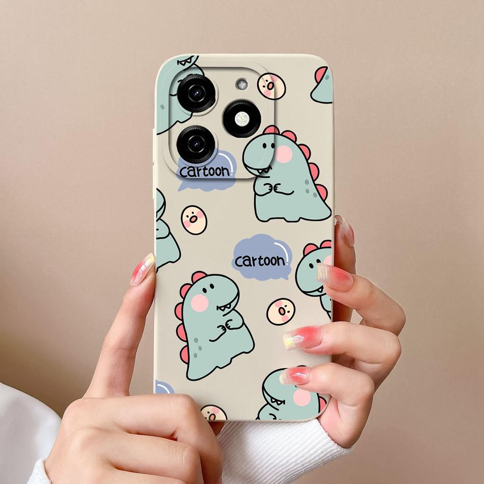 Dinosaur Case For infinix Smart 8 Pro Plus Soft Back Cover Comfortable Liquid Silicone High Quality Phone Housing For Smart8 HD
