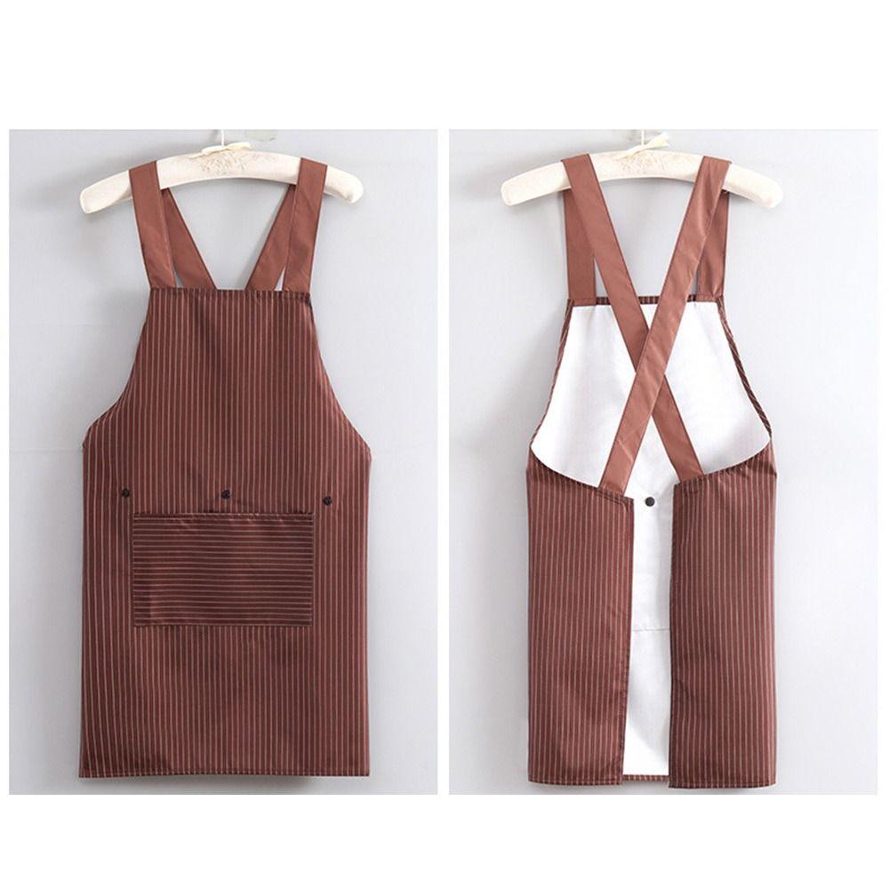Striped Style Cooking Baking Bibs Anti-fouling Restaurant Uniform Portable Kitchen Apron  Universal