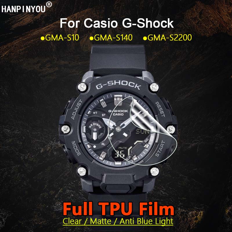 

2 шт. для часов Casio GMA-S10 GMA-S140 GMA-S2200 прозрачная/матовая/защита от синего света, мягкая пленка из ТПУ, защитная пленка для экрана-не стекло