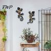 Tropical Home Accents Metal Gecko Lizard Wall Decor, Colorful Painted Iron Art, Unique Gifts for Garden Lovers Outdoor Farmhouse Hanging Ornament