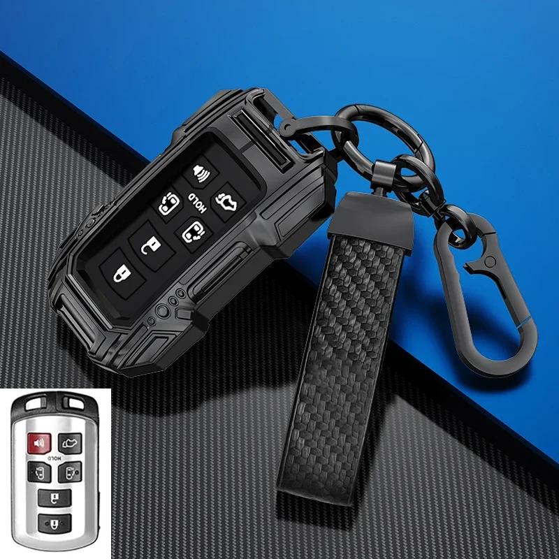 

Zinc Alloy Car Key Case Cover Shell For Toyota Sienna 2011-2020 Fob Smart Keyless Remote Protector 6 Button Keychain Accessories