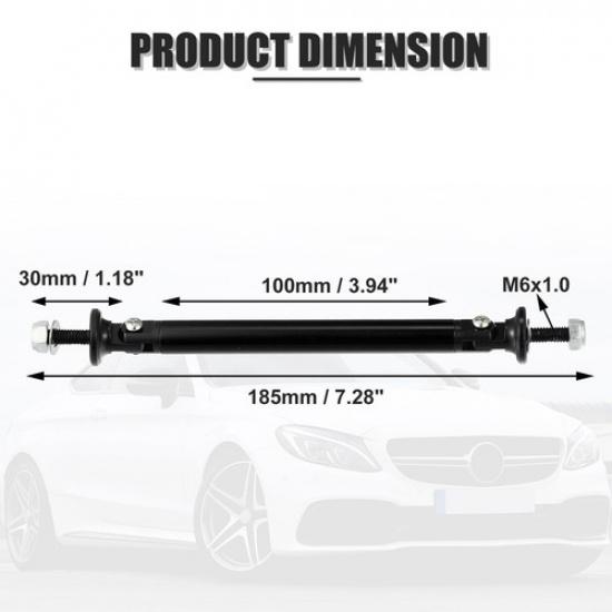 2pcs 100mm Adjustable Bumper Lip Splitter Strut Rod Ties Support Bars Black