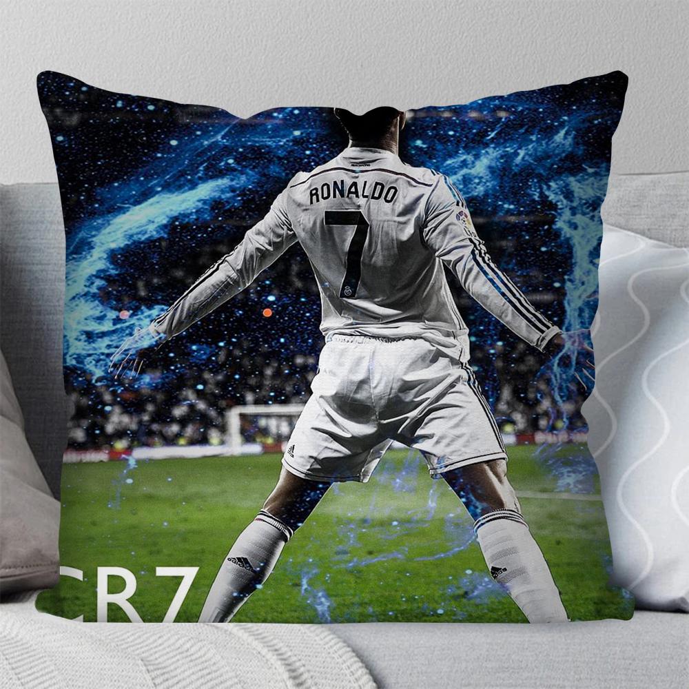 C-Cristiano R-Ronaldo Cr7 Taie d'oreiller Carré Oreiller Chambre à coucher Canapé Loisir Confort Coussin Voiture Salon Décoration de la maison 40X40