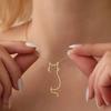 Délicat Mignon Chaton Collier Pour Femmes Acier Inoxydable Plaqué Or 14K Collier Pendentif Chat Bijoux Pour Animaux de Compagnie