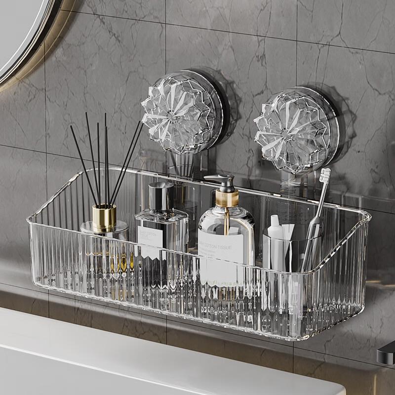LISM No-Drill Suction Cup Bathroom Storage Rack