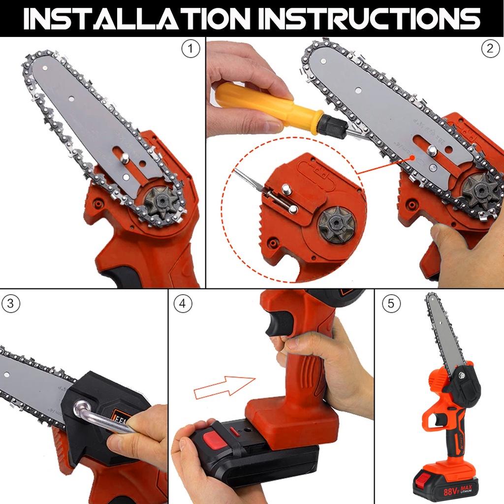 NEW 2000W 4/6Inch Mini Removable Pruning Electric Chainsaw With 10000mAh Battery One-Hand Electric Saw Logging Cutter