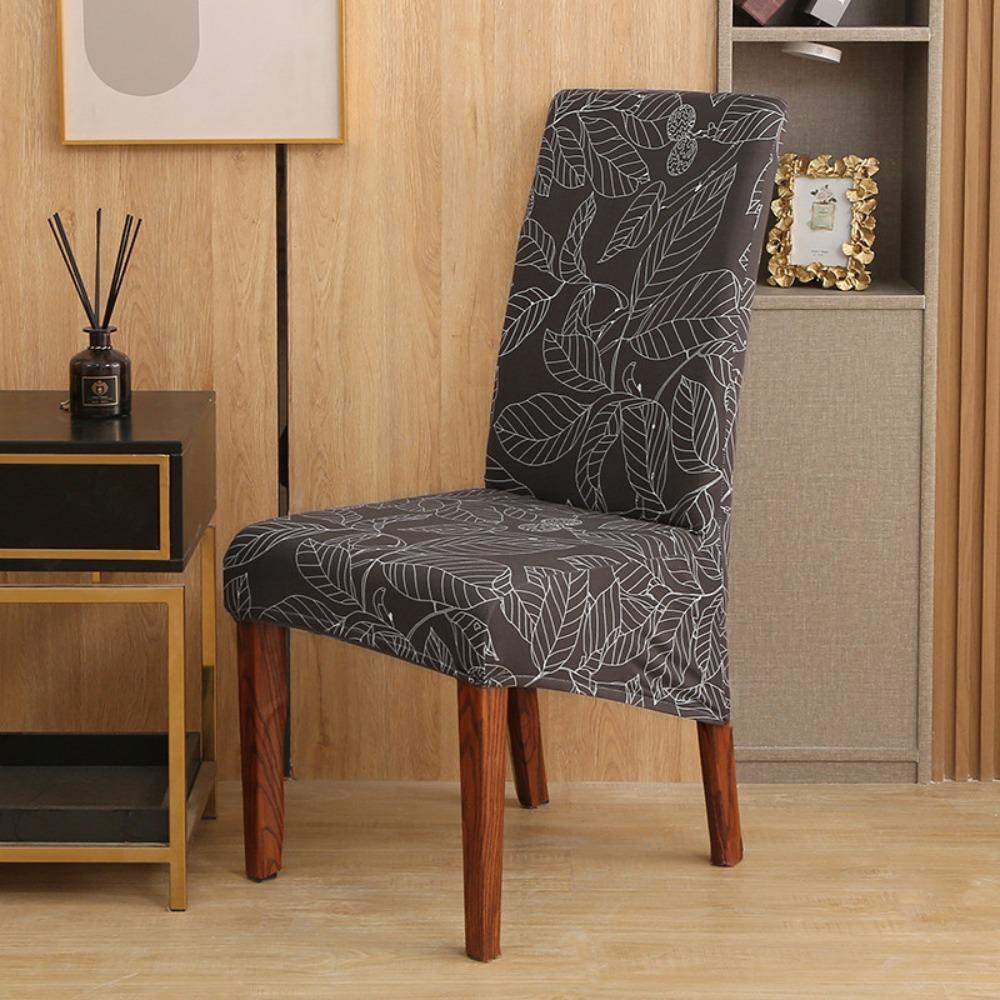 Stretchable Printed Chair Covers Set for Home Office Dustproof Elastic Slipcovers for Dining Chairs