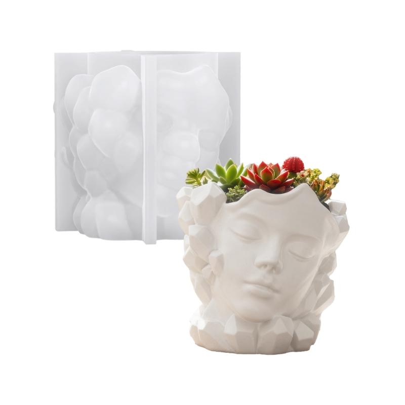 

Face Sculpture Flowerpot Silicone Mold Silicone Candle Cup Mould For Epoxy Resin Candle Cup Soap Chocolate Baking Tool 1