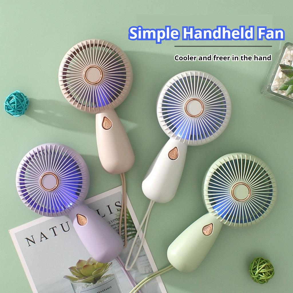 Mini-Handventilator, tragbarer, wiederaufladbarer USB-Ventilator mit LED, schlichtes Design, Geschenk