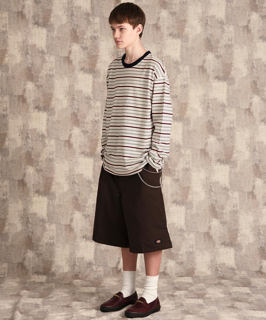 CONICHIWA BONJOUR Multi-Stripe Long Sleeve (White/Brown)