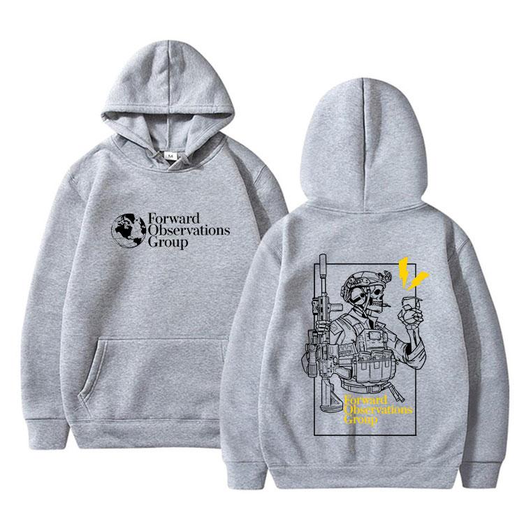 Men's Autumn/Winter Hooded Sweatshirt with Skull Soldier Print - Casual Pullover Hoodie - Streetwear, Military Tactical Style, Y2K Trend