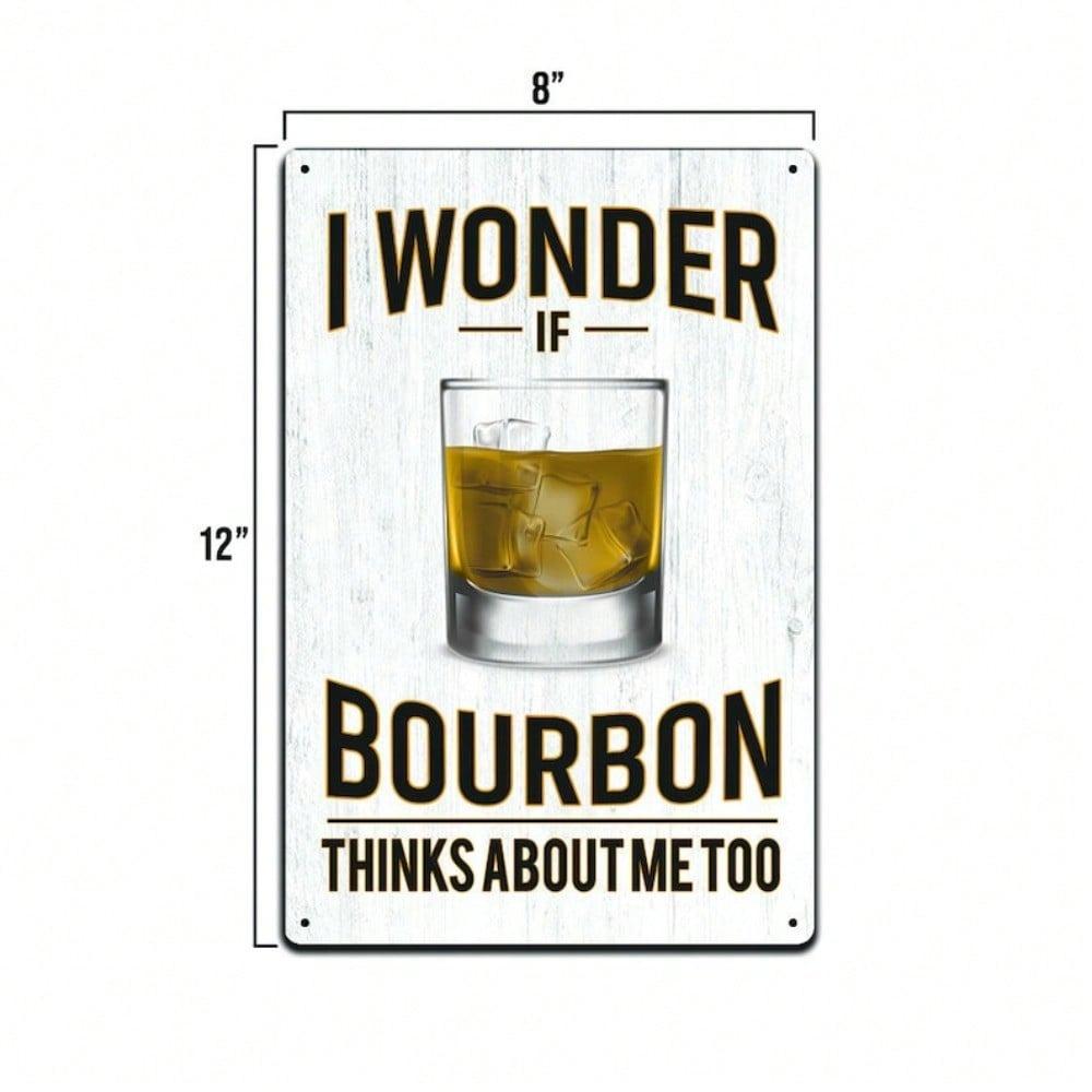 Vintage Bourbon Metal Tin Sign 12x8 Inch Home Bar Decor Pub Wall Art Rustic Garage Man Cave Unique Gift