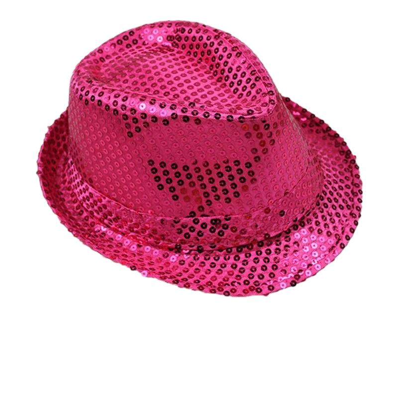 Magic Show Hat Universal For Adults And Children Fashionable Top Hat Silver Sequin Jazz Hat Stage Magic Hat