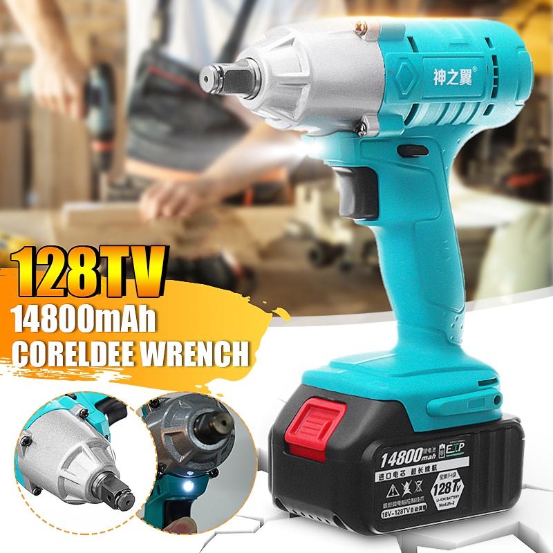 128VF 110V-220V Cordless Impact Drill Driver Kit Powerful Combo Kits with 1 Rechargeable Lithium-Ion Battery