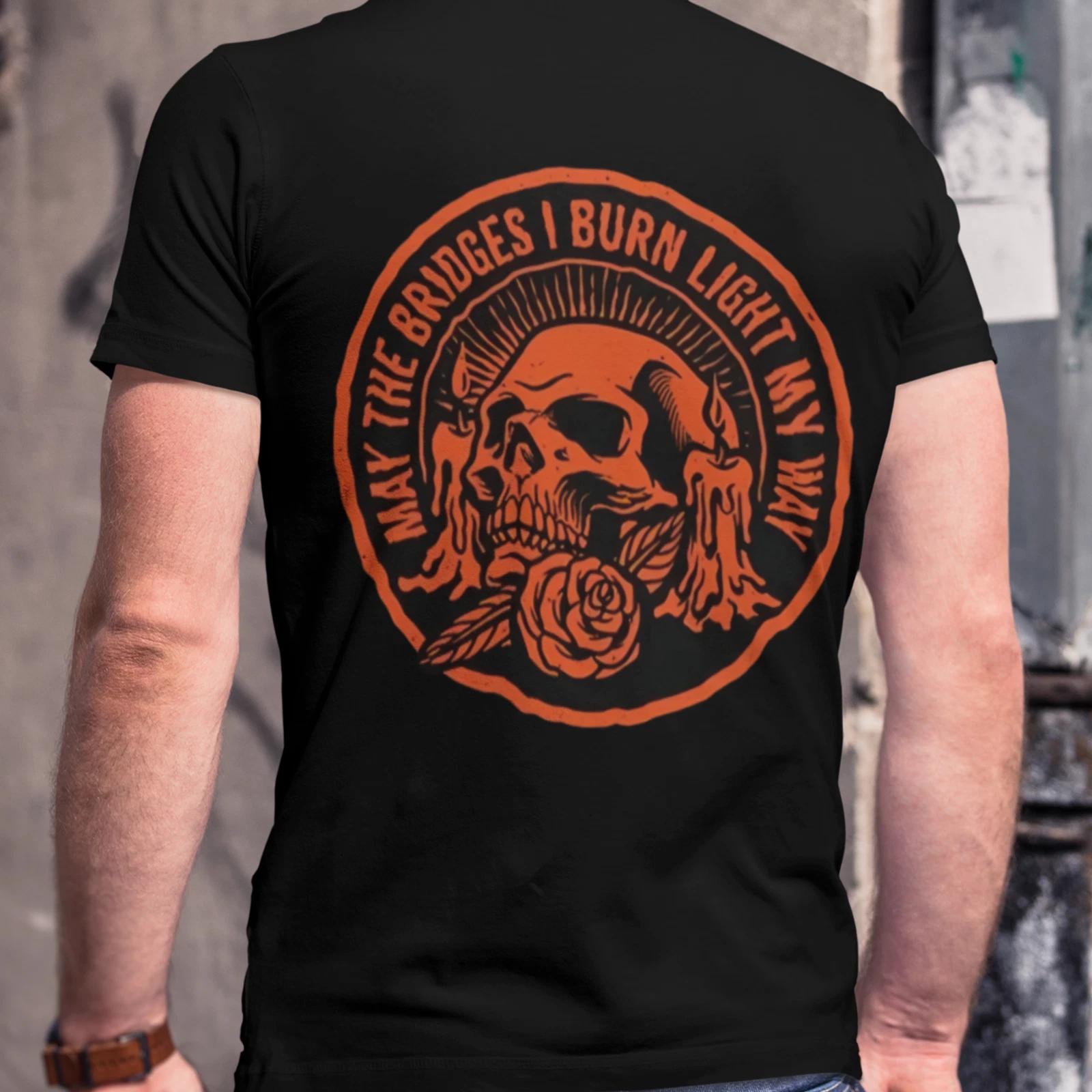 Skull Rose Gothic Graphic T-Shirt Dark Aesthetic Streetwear Tee Back Print 4XL