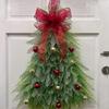 Handmade Christmas Tree Wreath for Front Door, Christmas Wreath Hangers Decor