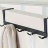Wrought Iron No-Punch Door Hook: Traceless, Heavy-Duty Clothes & Hat Rack for Bathrooms