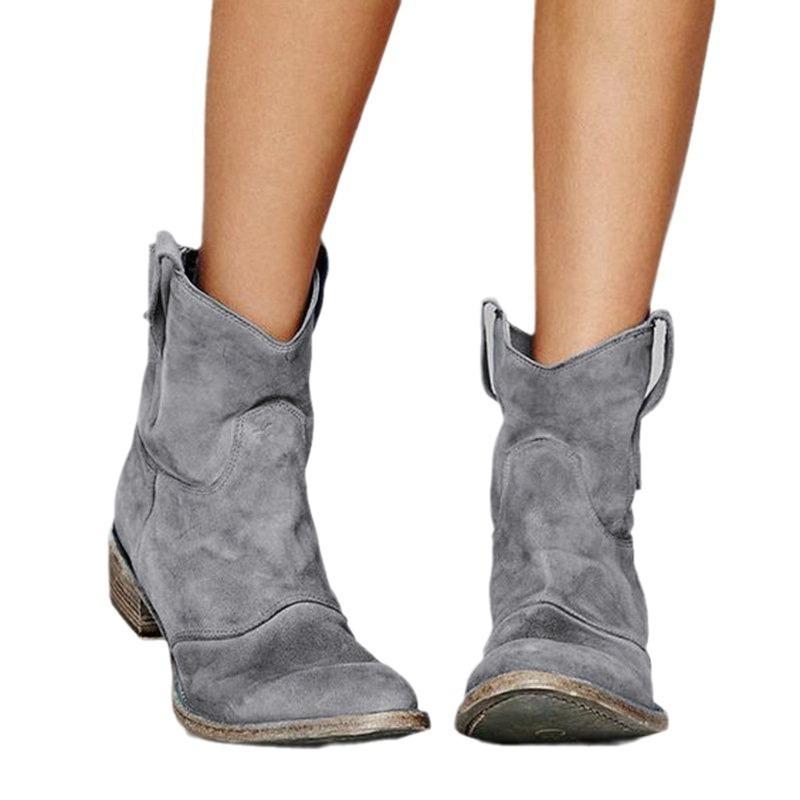 Abierto todo el día por el Festival de Primavera, nuevas botas bajas de otoño e invierno para mujer, tallas grandes 40-48