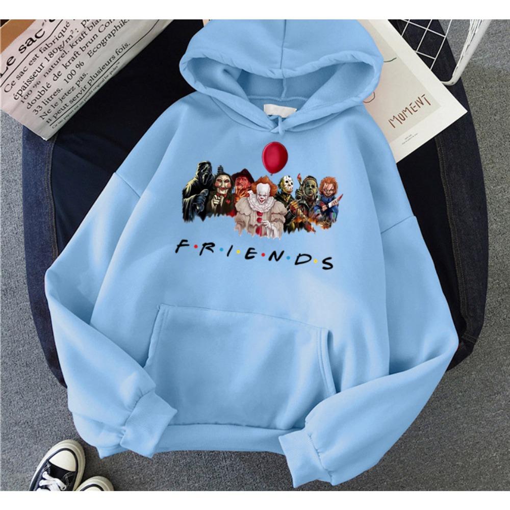 Women Hoodies Japanese Anime Demon Friend Print Hip Hop Woman Casual Pullover Unisex Streetwear Male Y2K Clothes Hoody