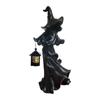 Resin Witch Lantern Statue LED Witch Statues Hell Messenger Halloween Decorations With Candle Light Faceless Ghost Sculpture