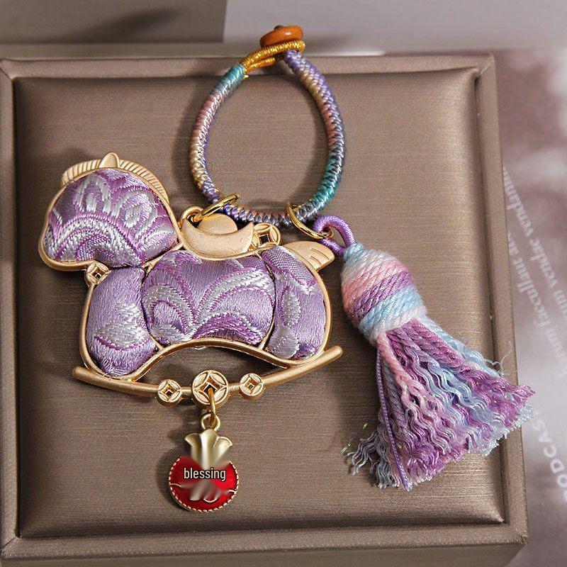 

Splendorous Song Brocade Pearl Tassel Horse Pendant & Phone Chain Ornament