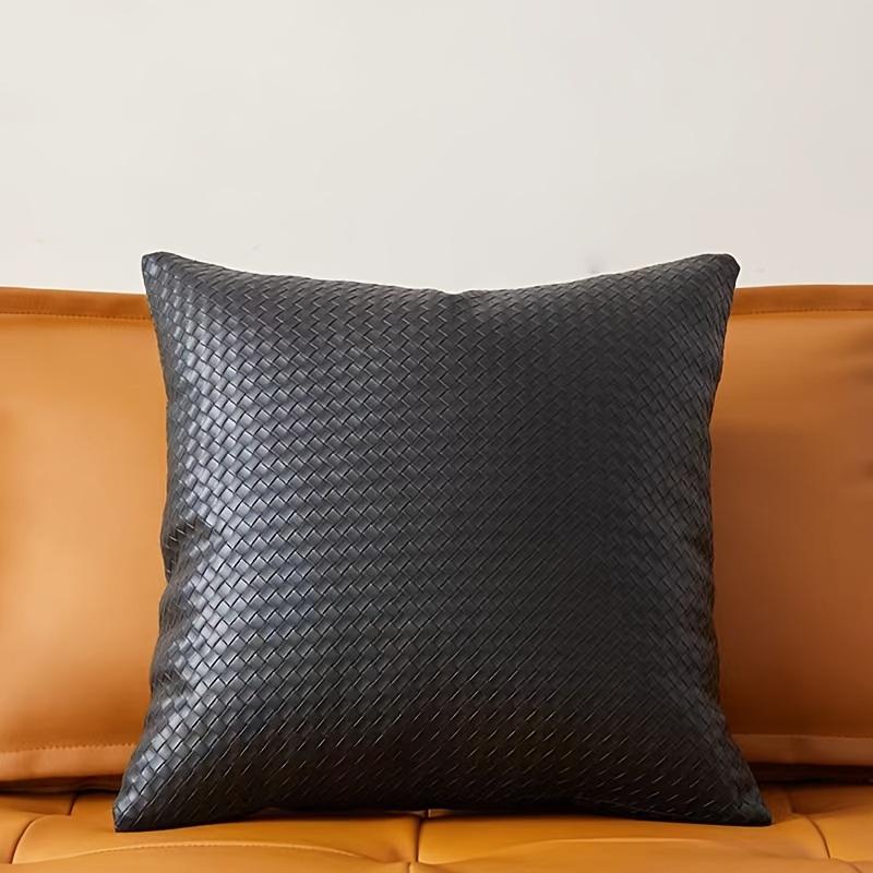 Чехлы на подушки из искусственной кожи, для домашнего декора, элитного декора гостиной, декора автомобиля и другого многосценного декора, 45*45 см(Сердечник подушки не входит в комплект) чёрный