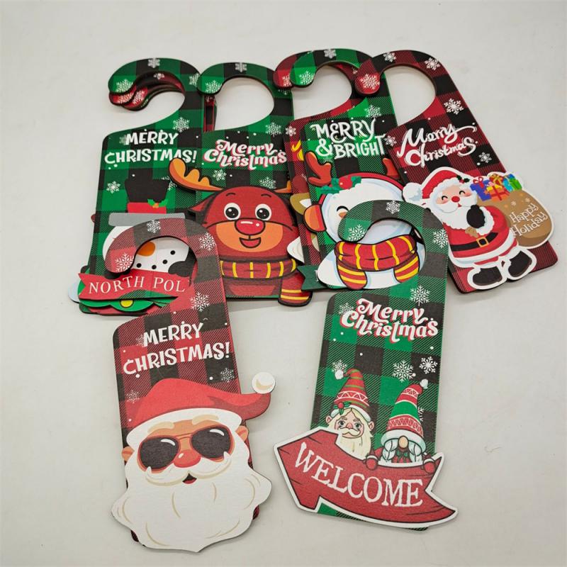 Elk Doorplate Hook Reusable Modern And Minimalist Christmas Ornaments Christmas Decoration Full Color Boxwood Party Supplies