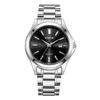 Men's Stainless Steel Quartz Watch with Date Display