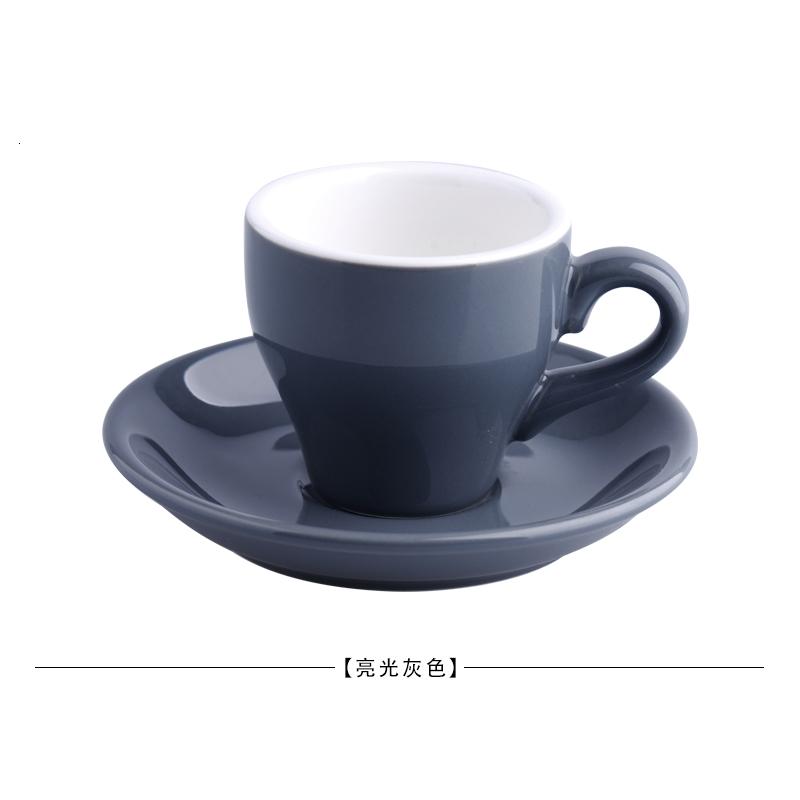80cc Coloured Cheap Thick Ceramic Espresso Cups Saucer Set Cafe Household Caffe Latte Expresso Strong Coffee Mugs Tray Wholesale