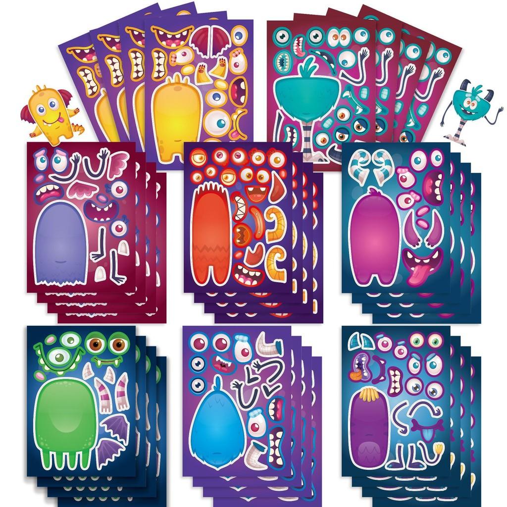 Cute Halloween Monsters Interactive Puzzle And Diy Stickers For Kids And Parents