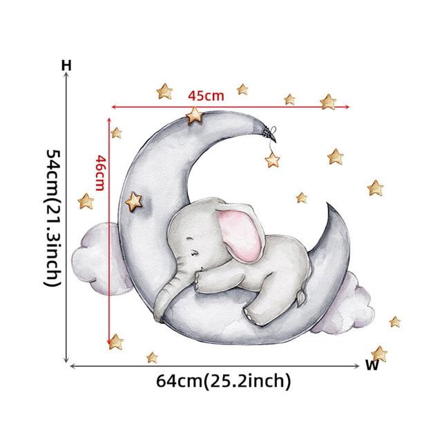 Cute Cartoon Bear Bunny Star Moon Wall Stickers for Kids Rooms Baby Room Wall Decor Wallpaper Girls Boys Bedroom Nursery Sticker