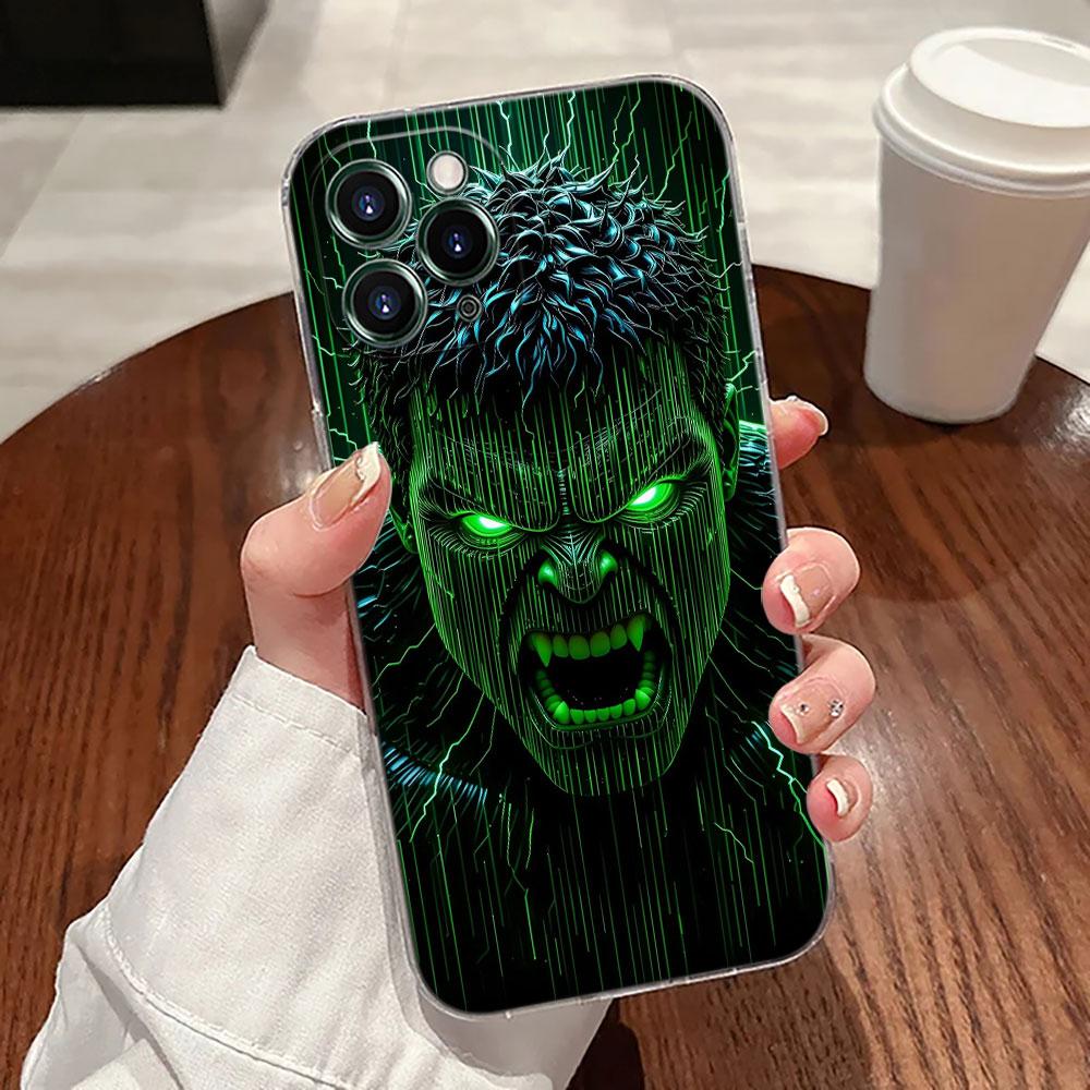 Marvel Heroes Deadpool Hulk Transparent Phone Case For iPhone 17 Pro Max 17E 11 12 13 14 15 16 Pro Max Plus 17 Air 16E 7 X Cover