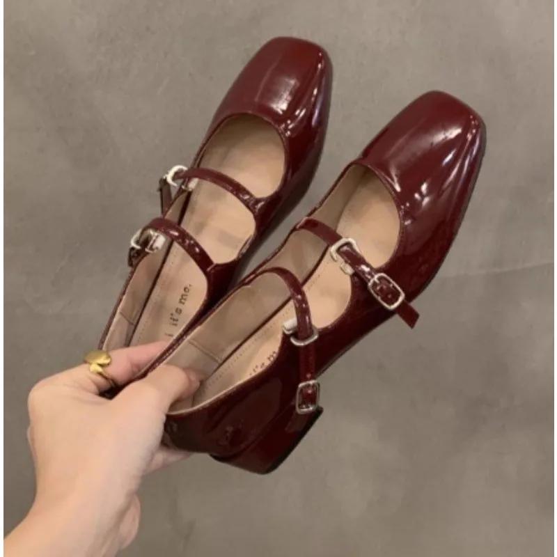 Scarpe da Donna Moda Vernice Bocca Bassa Scarpe Singole Morbide Comode Ballerine Calzature Scarpe Mary Jane da Donna Zapatos Mujer