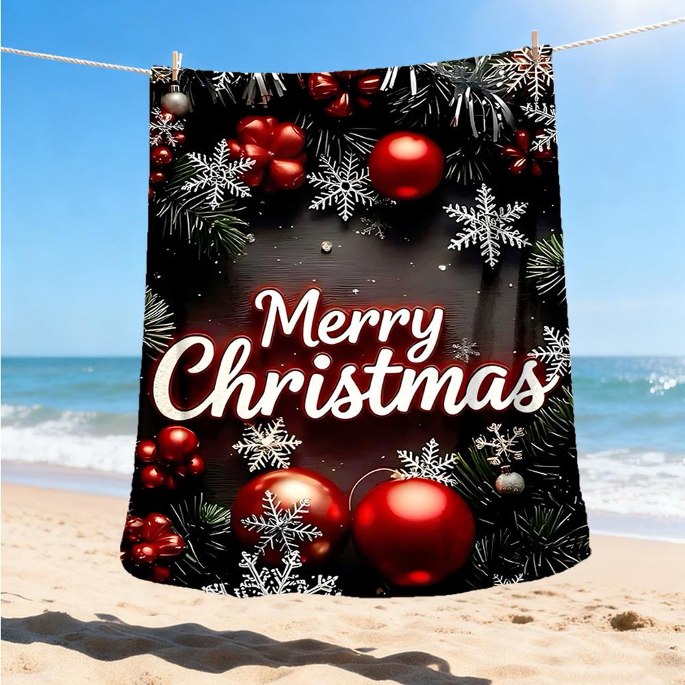 1pc Christmas Decorations Outdoor Flannel Blanket Soft All Season Polyester Throw , Perfect for Picnics & Travel , Picnic Accessory