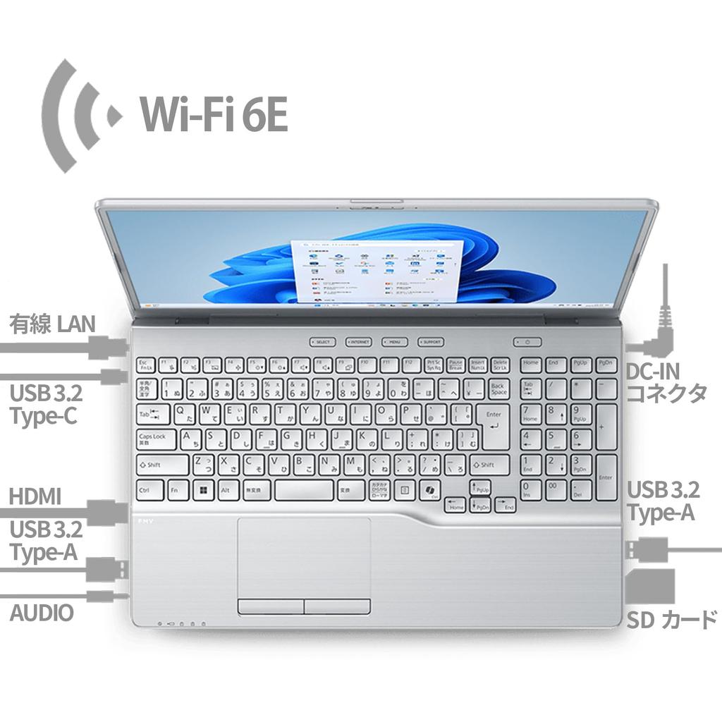 FMV Fujitsu Note A Laptop Office Copilot Windows AMD Ryzen 16GB 512GB Super Multi WA1-K3 (MS 2024, Key, 11, 15.6-inch, 5, RAM, SSD, Drive)