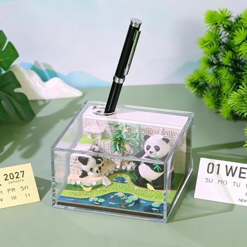 Innovative Time Piece 2027 3D Desk Calendar with Tear-away Function for Artistic Office Atmosphere A