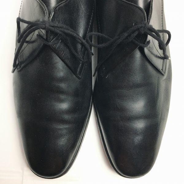80s HEINRICH DINKELACKER (Former APOLOO) Plain Toe Shoes Black size 9.5 27.8 Vintage /WZF-32(USED)