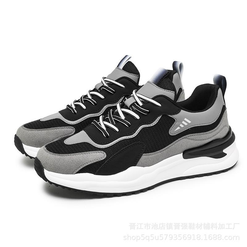 Men's shoes summer thin breathable mesh new versatile sports leisure lightweight thick-soled running dad shoes