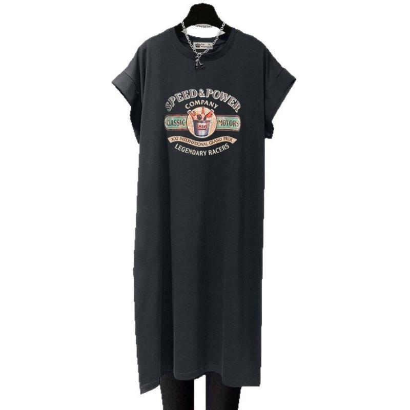 Summer Dress for Pregnant Women Fashionable Summer Short-sleeved T-shirt Loose and Slimming Dress with Flying Sleeves