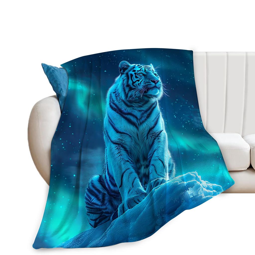 Soft Cozy Tiger Throw Blanket Warm Fuzzy Plush Blanket for Bed Couch Sofa Lightweight Flannel Blanket Gift for Adults Teens
