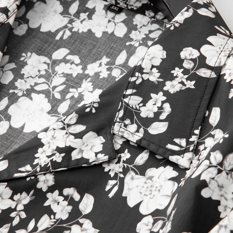 Chemise en coton Dibenze pour homme grande taille à manches courtes imprimée