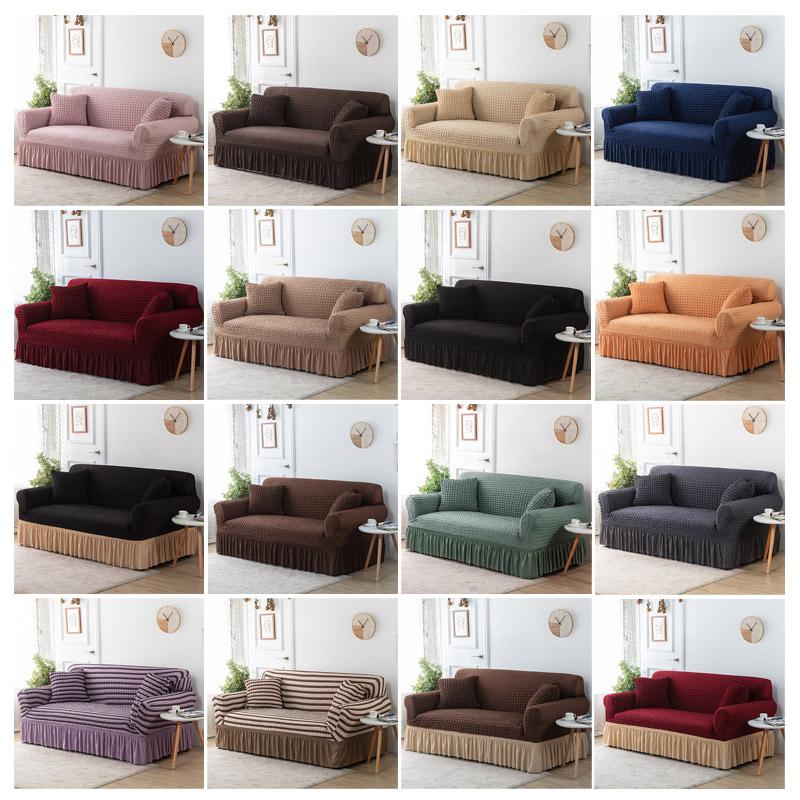 Luxury Jacquard Sofa Cover With Skirt European Sectional Couch Sofa Covers For Living Room Armchair Sofa Covers Elastic Stretch
