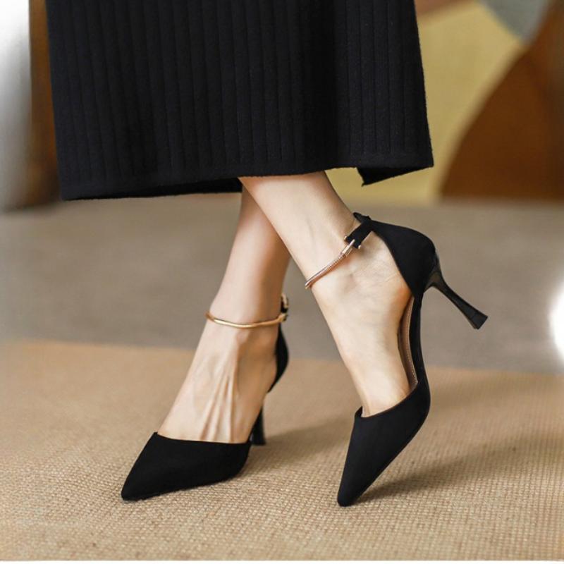 

Fashion Spring Summer New Sexy Web Red Versatile Pointed Toe Women s Cat Track Niche Design Sensibility Vacant Single Shoes 35 чёрный