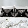 Boys Boho Moth Duvet Cover Double Size Men Gothic Skull Bedding Set For Girls Women Bohemian Moon Star Comforter For Home Decor