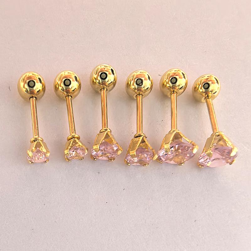 6pcs/Set Stainless Steel & Ear Bone Stud Earrings For Women