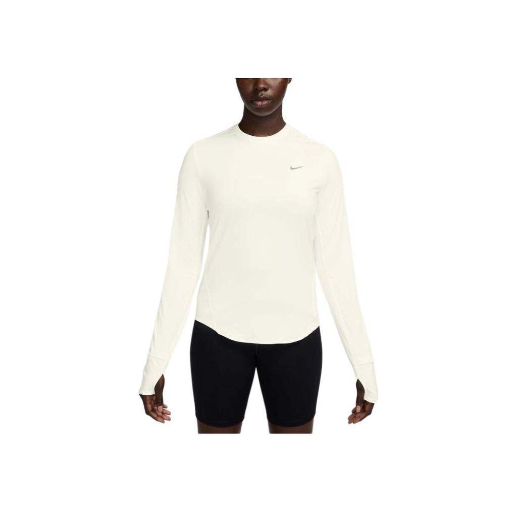 Nike As W Nk Swift Series Simple Round Neck Pullover Long Sleeve T-Shirt Women Tops Off-White HQ0504-133