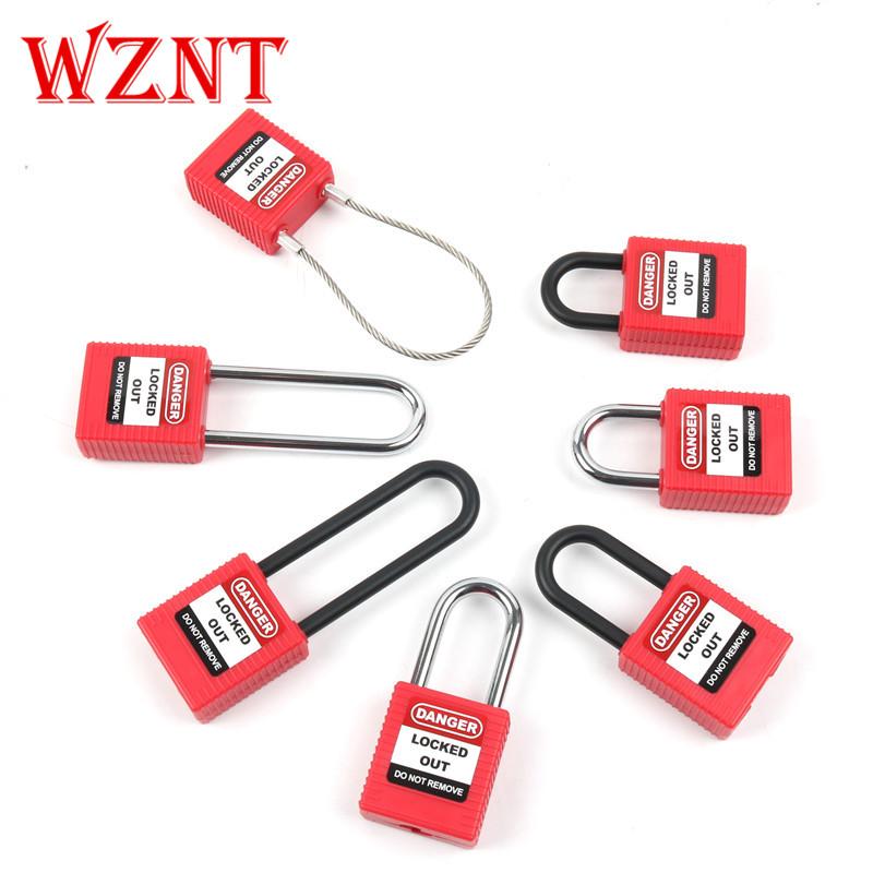 25mm 38mm 76mm Steel Nylon Cable Safety Lockout Key Operated Padlock CE ISO Certified WZNT Brand