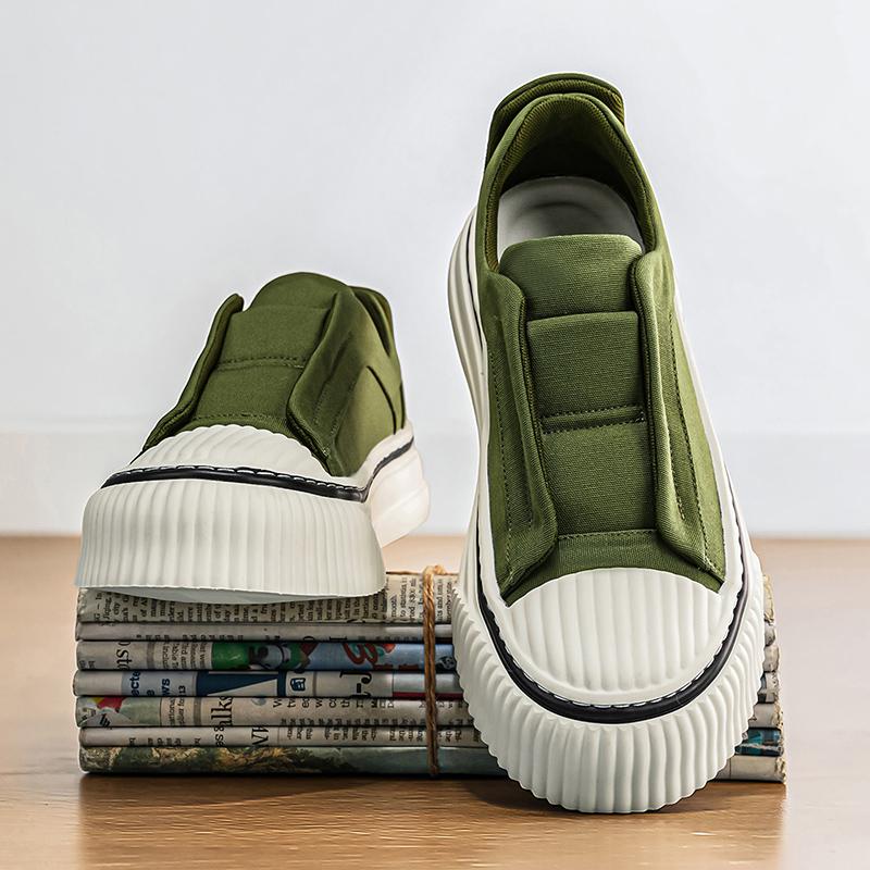 Men's Sports Shoes, Canvas Shoes, Thick-soled Casual Loafers, Anti-slip, Comfortable Low-top Shoes, Men's Daily Wear