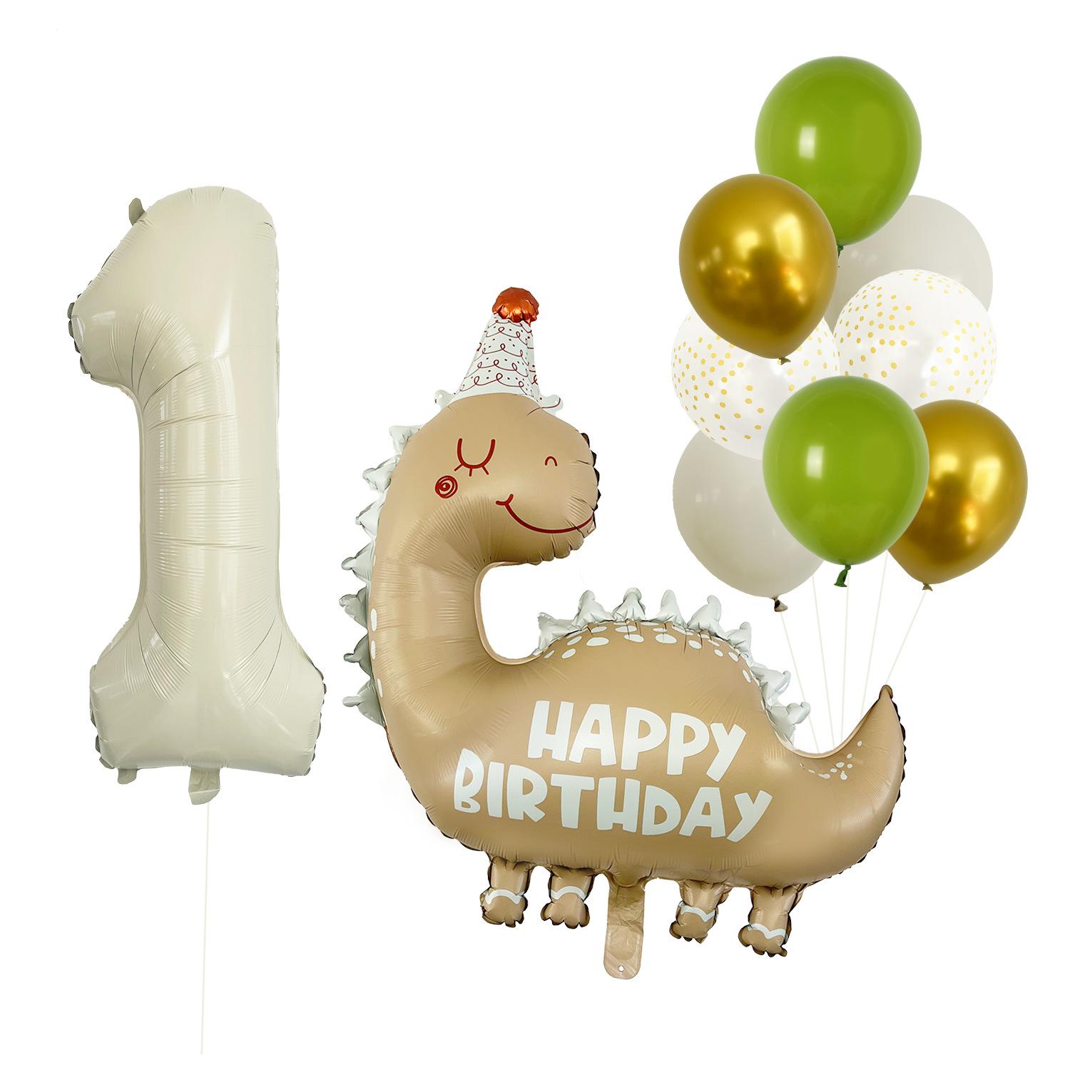 Винтажный матовый набор воздушных шаров из алюминиевой пленки с динозаврами, украшение для вечеринки по случаю дня рождения, композиция из воздушных шаров для детского праздника Matte Dinosaur Digital 1 Set