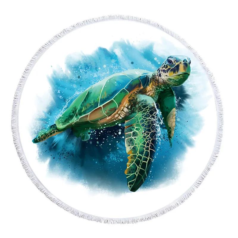 Boho Beach Towels Tropical Printed Large Round Beach Towel Microfiber Round Fabric Bath Towels For Living Room Home Decorative